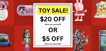 Right Now At Target You Can Save Up To $5 Off $30 Or $20 Off $75 Your Toy Purchase With The New Circle Offer – Valid From 3/24-3/30!